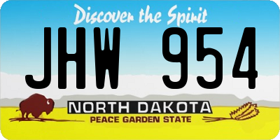 ND license plate JHW954