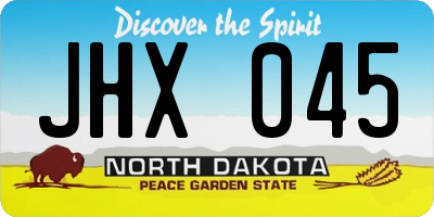 ND license plate JHX045