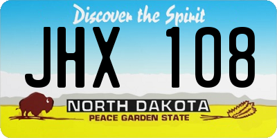 ND license plate JHX108