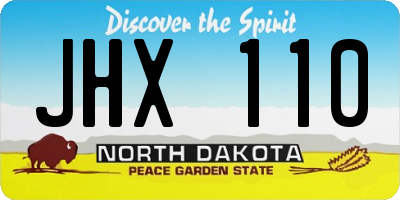 ND license plate JHX110