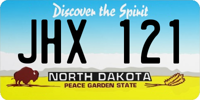 ND license plate JHX121