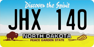 ND license plate JHX140