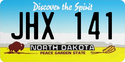 ND license plate JHX141