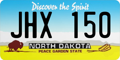 ND license plate JHX150