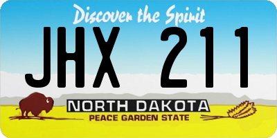 ND license plate JHX211