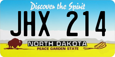 ND license plate JHX214
