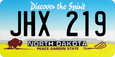 ND license plate JHX219