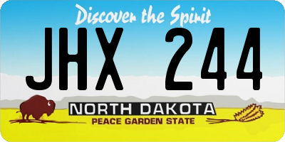 ND license plate JHX244