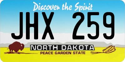 ND license plate JHX259