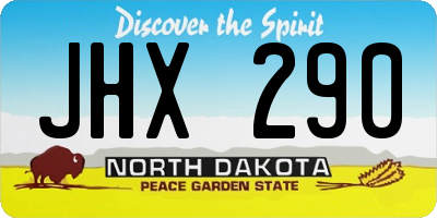 ND license plate JHX290