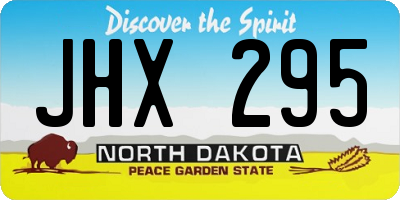 ND license plate JHX295