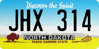 ND license plate JHX314