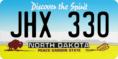 ND license plate JHX330