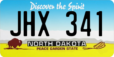 ND license plate JHX341