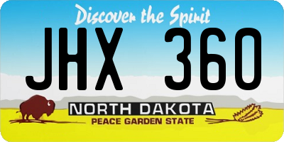ND license plate JHX360