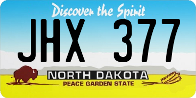 ND license plate JHX377