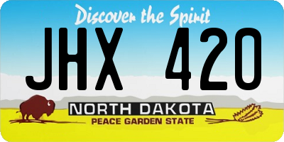 ND license plate JHX420
