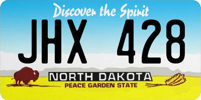 ND license plate JHX428