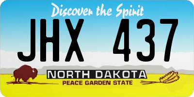ND license plate JHX437