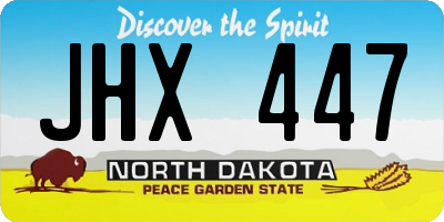 ND license plate JHX447
