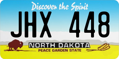 ND license plate JHX448