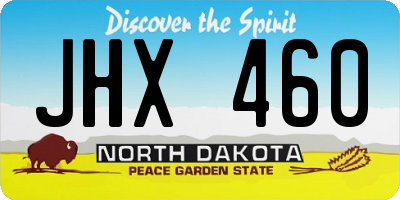 ND license plate JHX460