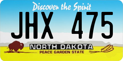 ND license plate JHX475