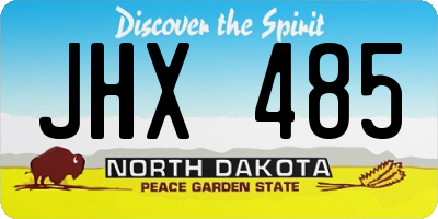 ND license plate JHX485