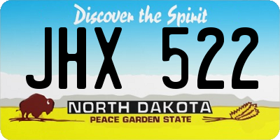 ND license plate JHX522