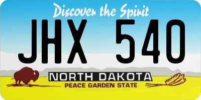 ND license plate JHX540