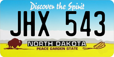 ND license plate JHX543