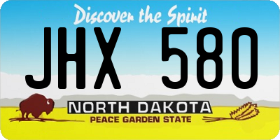 ND license plate JHX580