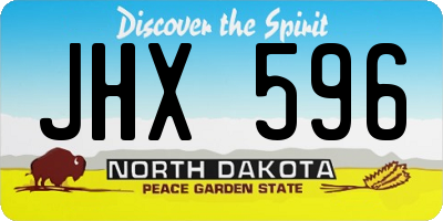 ND license plate JHX596
