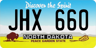 ND license plate JHX660