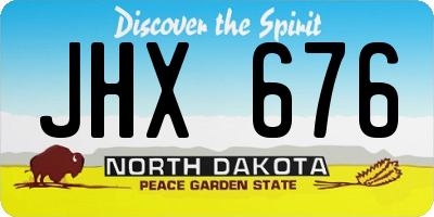ND license plate JHX676