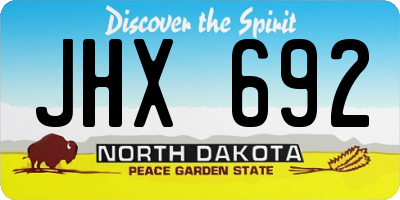 ND license plate JHX692