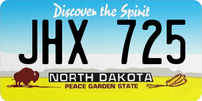 ND license plate JHX725