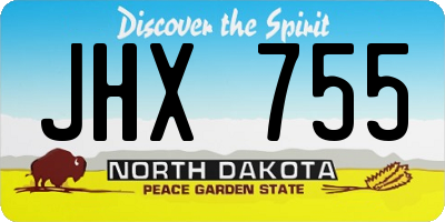 ND license plate JHX755