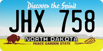 ND license plate JHX758