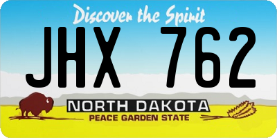 ND license plate JHX762
