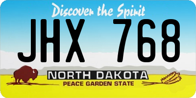 ND license plate JHX768