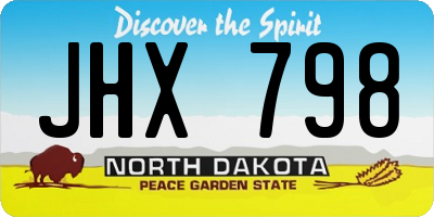 ND license plate JHX798