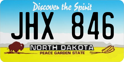 ND license plate JHX846