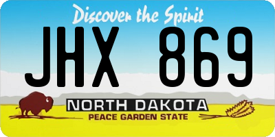 ND license plate JHX869