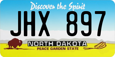 ND license plate JHX897