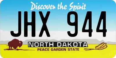 ND license plate JHX944