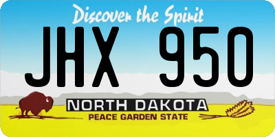 ND license plate JHX950