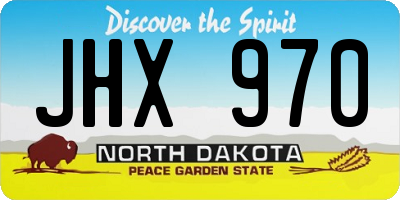 ND license plate JHX970