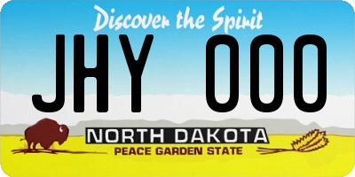 ND license plate JHY000