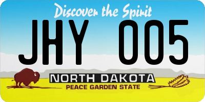 ND license plate JHY005
